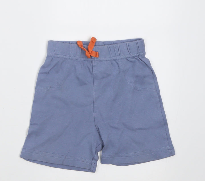 George Boys Blue Cotton Cropped Trousers Size 12-18 Months Tie