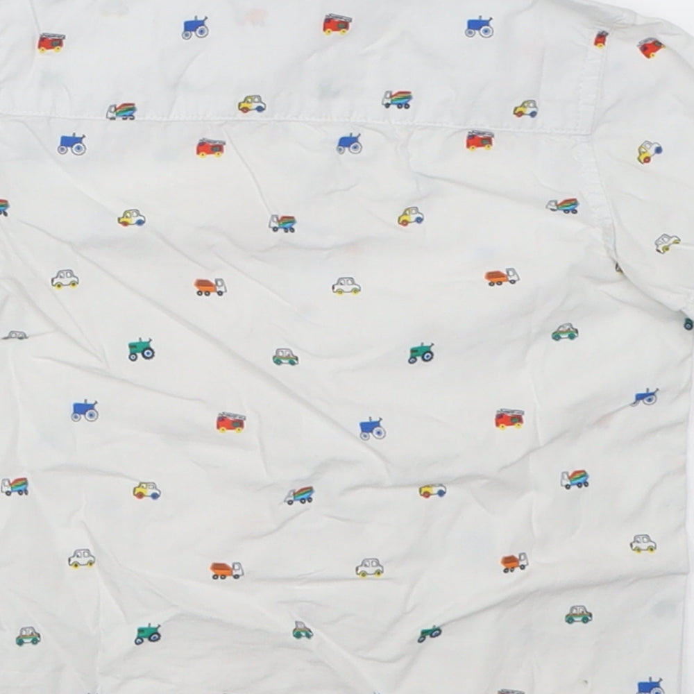NEXT Boys White Polka Dot Cotton Basic Polo Size 12-18 Months Collared Button - Cars