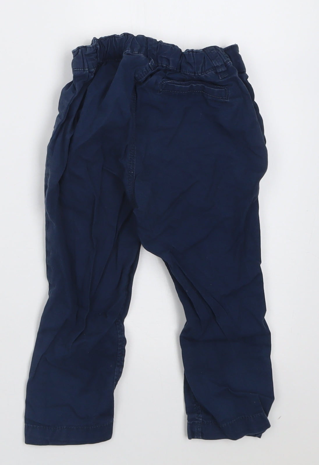 H&M Boys Blue  Cotton Capri Trousers Size 12-18 Months  Button