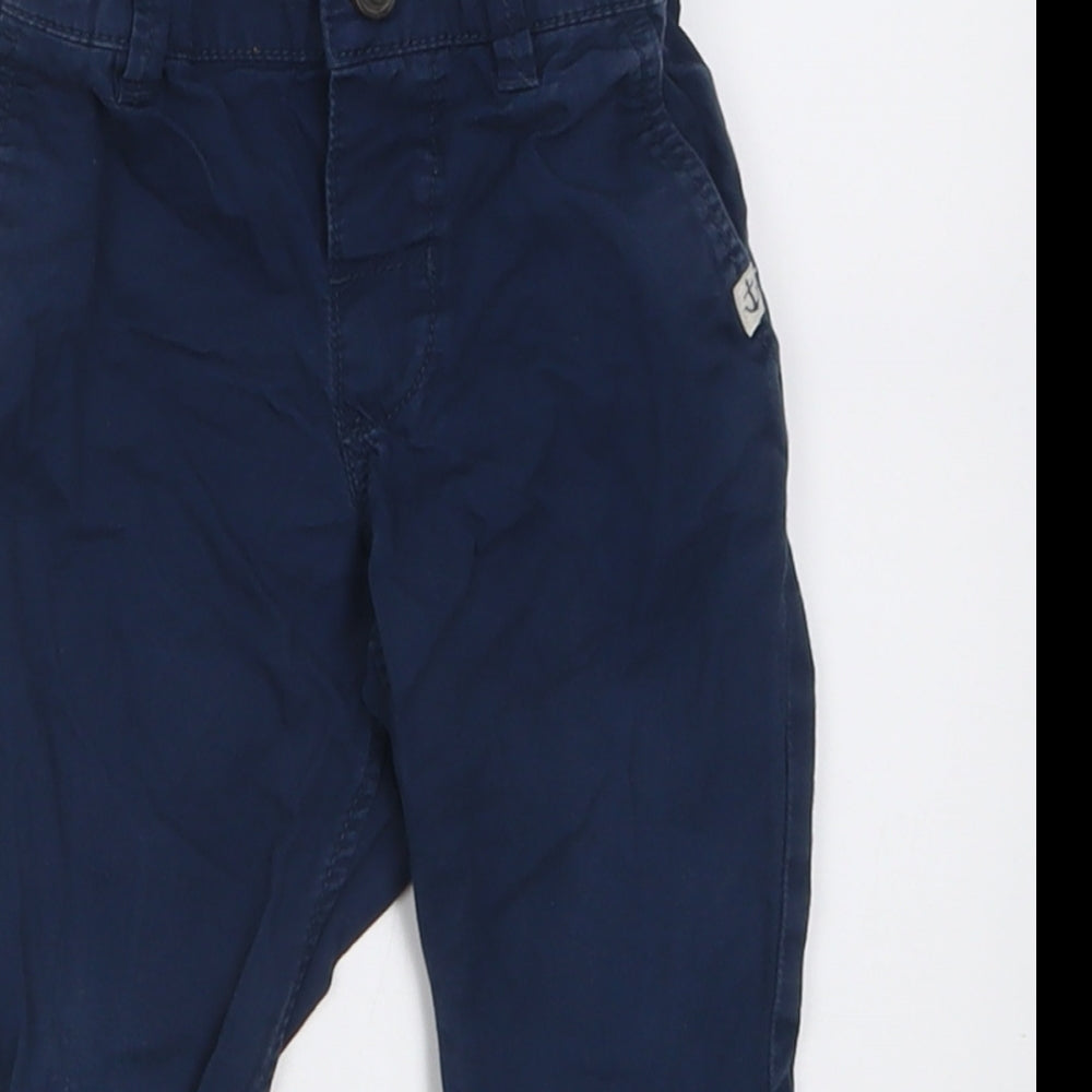 H&M Boys Blue  Cotton Capri Trousers Size 12-18 Months  Button