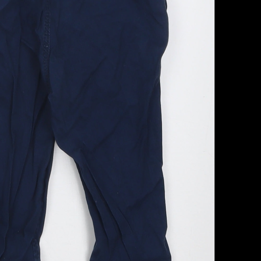 H&M Boys Blue  Cotton Capri Trousers Size 12-18 Months  Button