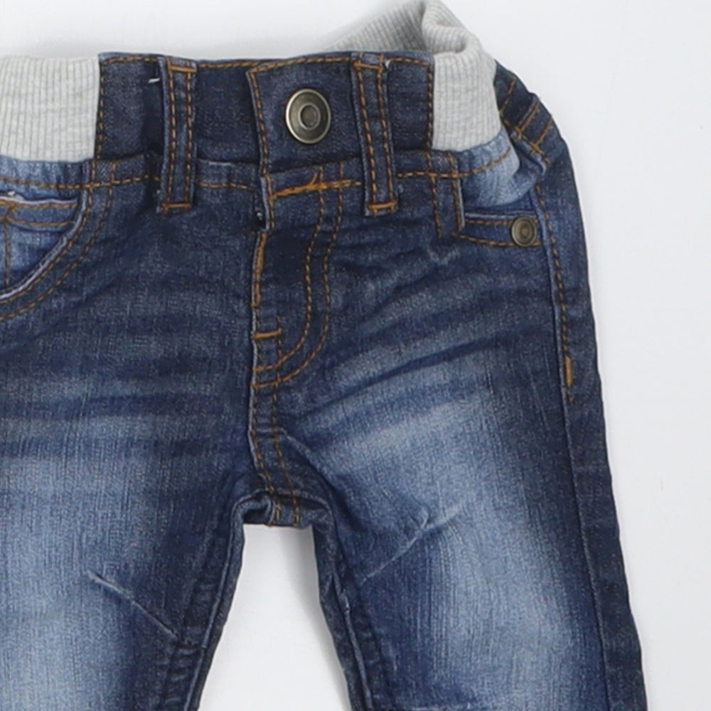 F&F Baby Blue  Cotton Capri Jeans Size Newborn  Button - Up to 1 month