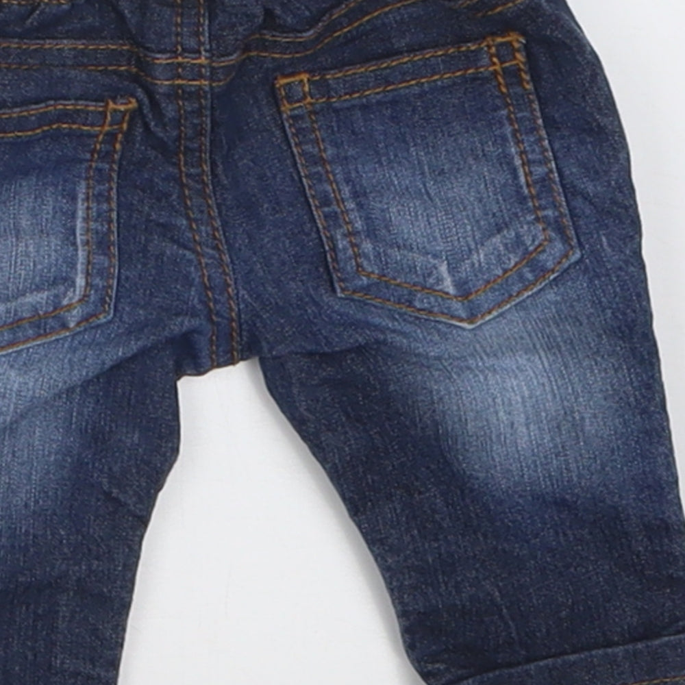 F&F Baby Blue  Cotton Capri Jeans Size Newborn  Button - Up to 1 month