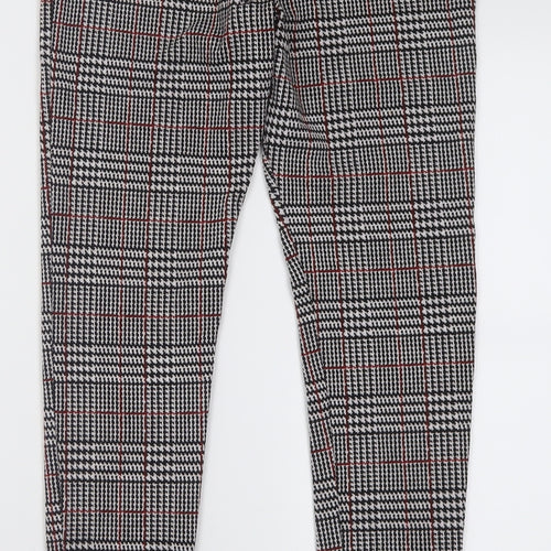 TU Womens Red Check Polyester Capri Trousers Size 8 L28 in Regular
