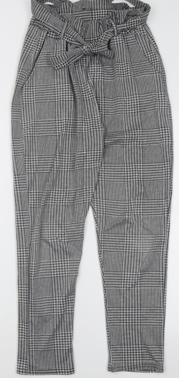 Ayanapa Womens Grey Geometric Polyester Trousers  Size 8 L28 in Regular