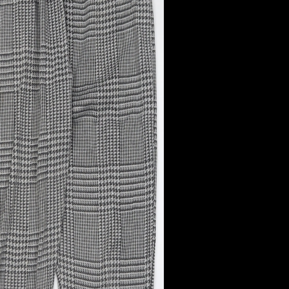 Ayanapa Womens Grey Geometric Polyester Trousers  Size 8 L28 in Regular
