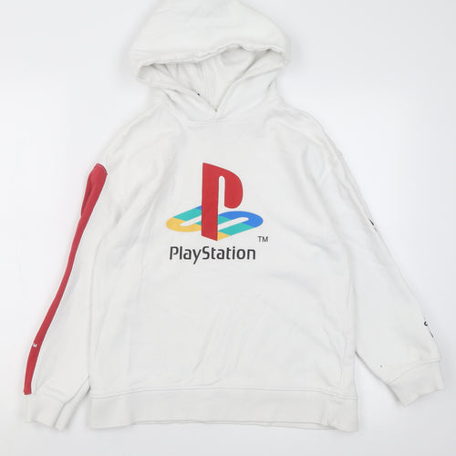 Zara Boys White  Cotton Pullover Hoodie Size 11-12 Years  Pullover - PlayStation