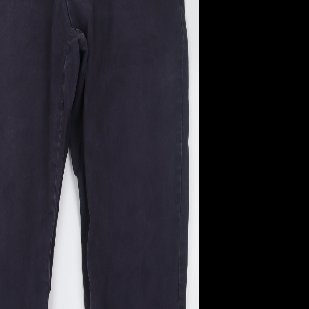 Marks and Spencer Mens Blue  Cotton Chino Trousers Size 36 L31 in Regular Button