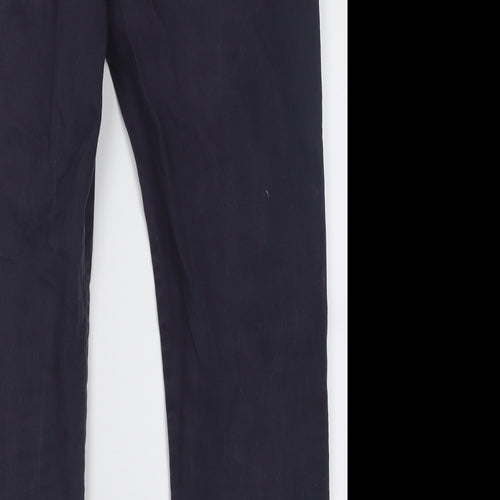 Marks and Spencer Mens Blue  Cotton Chino Trousers Size 36 L31 in Regular Button