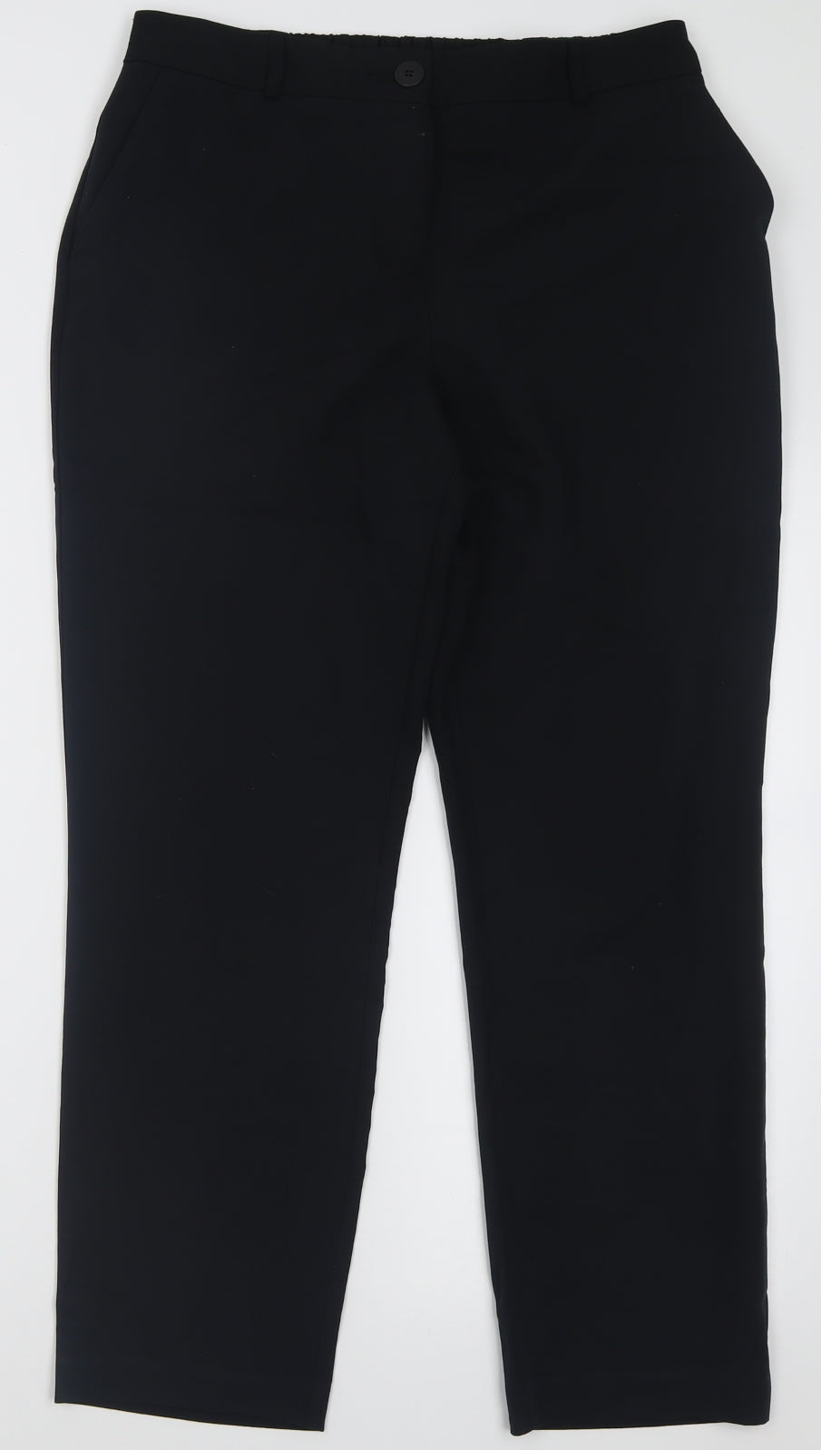 Dunnes Stores Womens Black  Polyester Trousers  Size 12 L27 in Regular Button