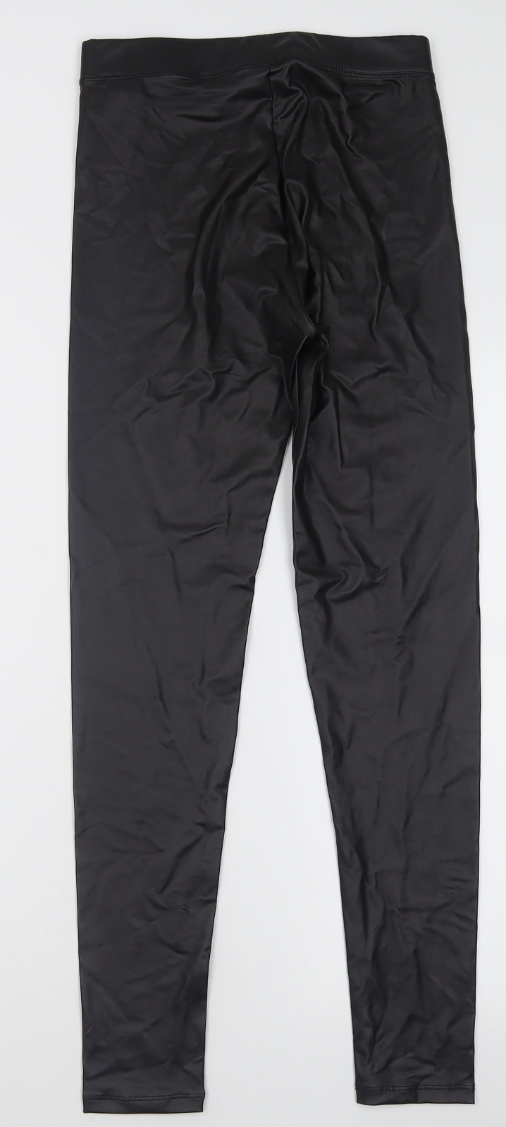 Bershka Womens Black  Polyester Capri Leggings Size S L27 in   - Leather Look
