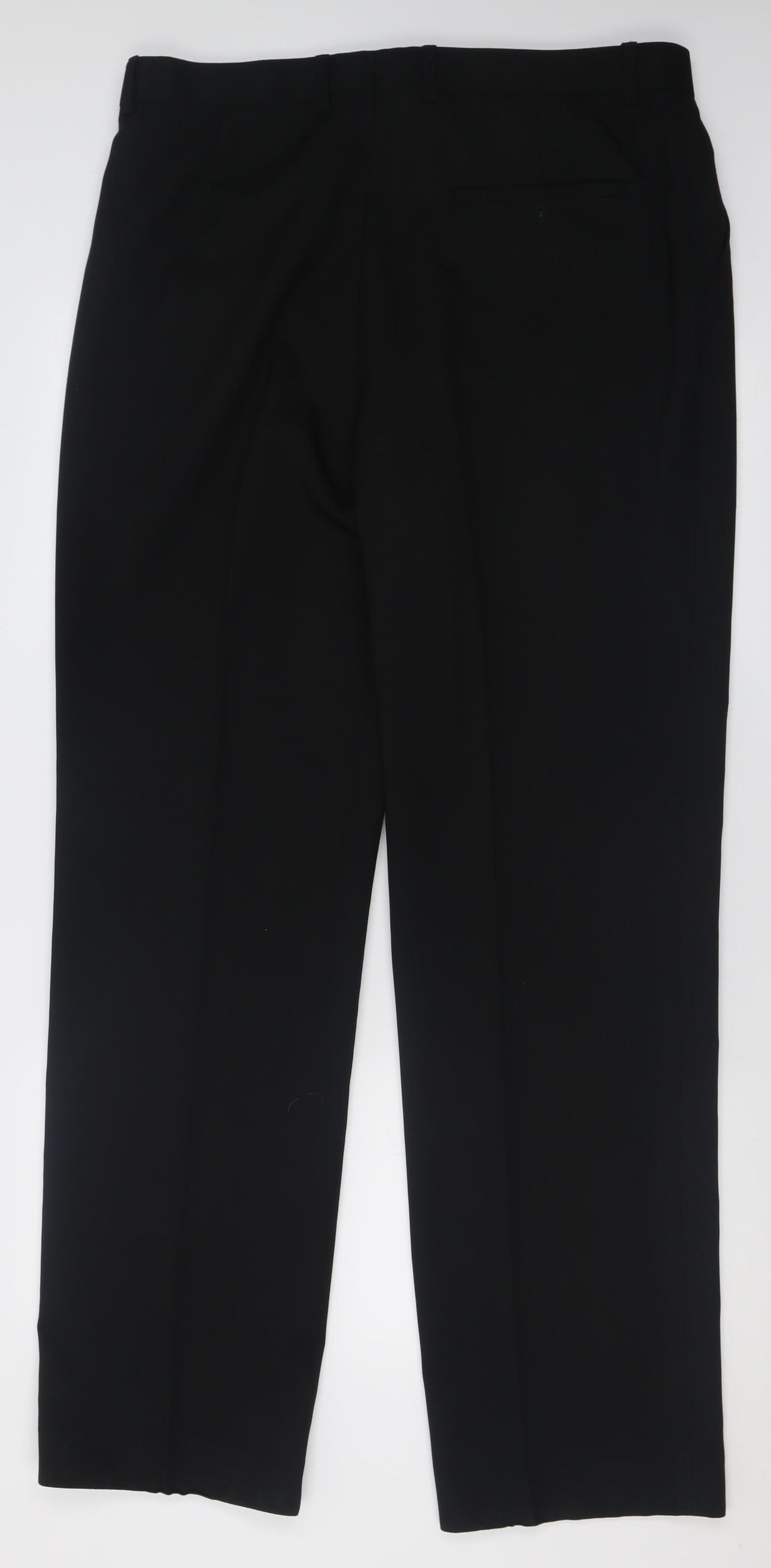 Carducci Mens Black  Polyester Trousers  Size 36 in L33 in Regular Button