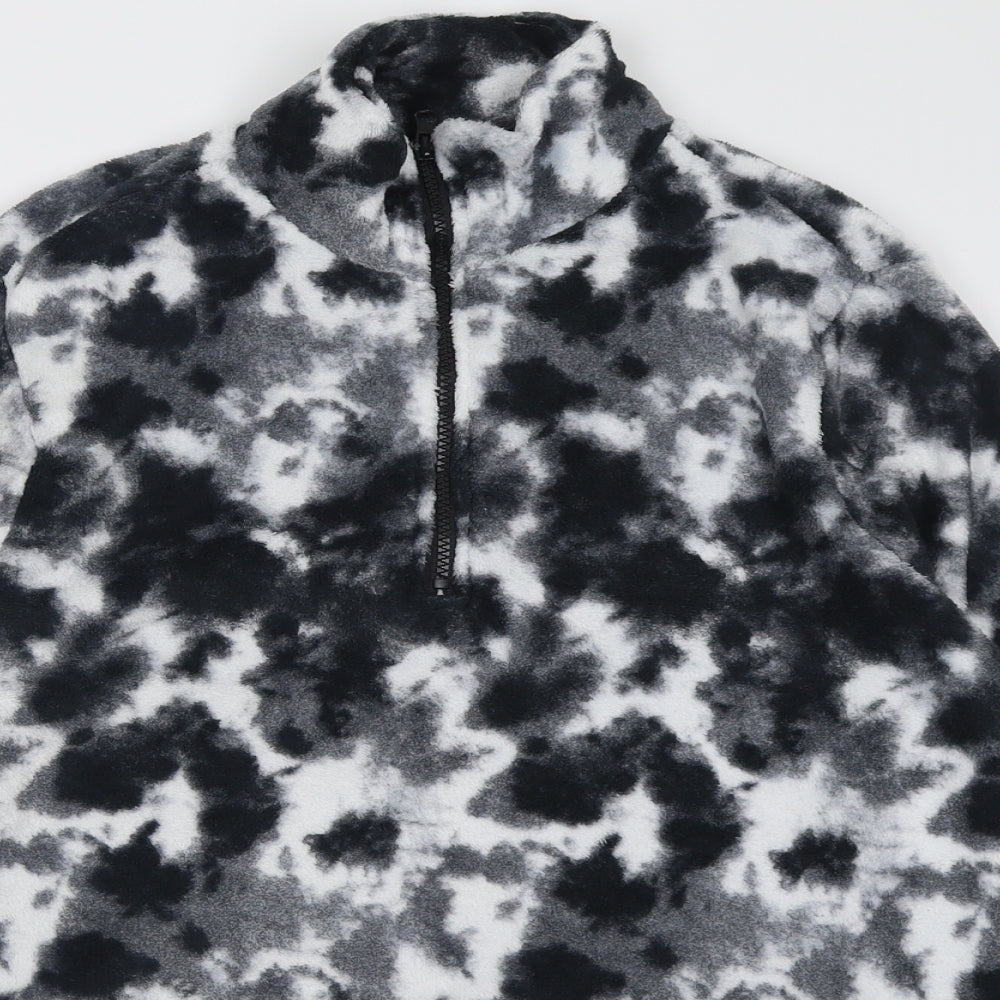 Primark Mens Black Geometric  Jacket  Size L  Zip - Tie Dye