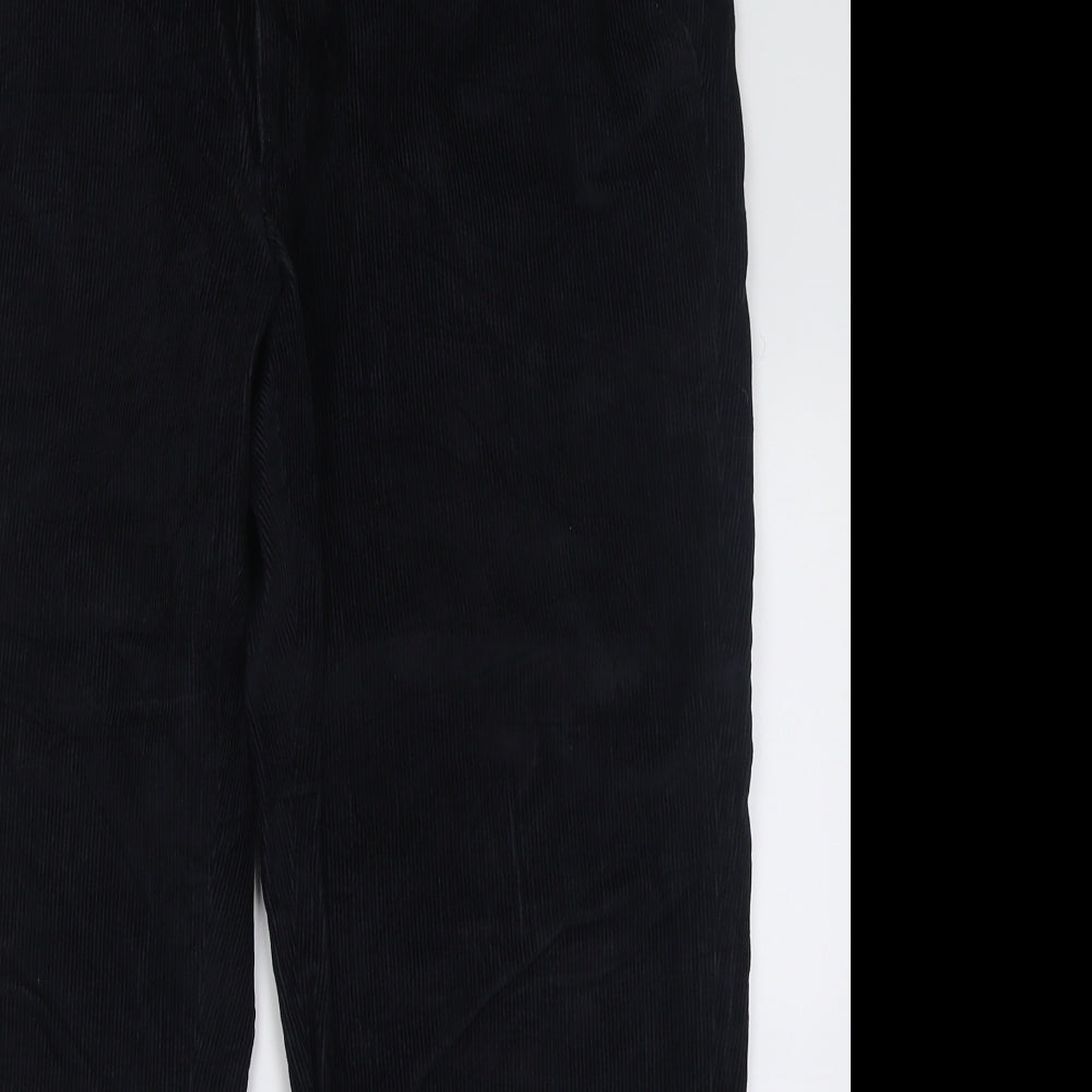 Marks and Spencer Mens Black  Cotton Trousers  Size 40 L29 in Regular Button