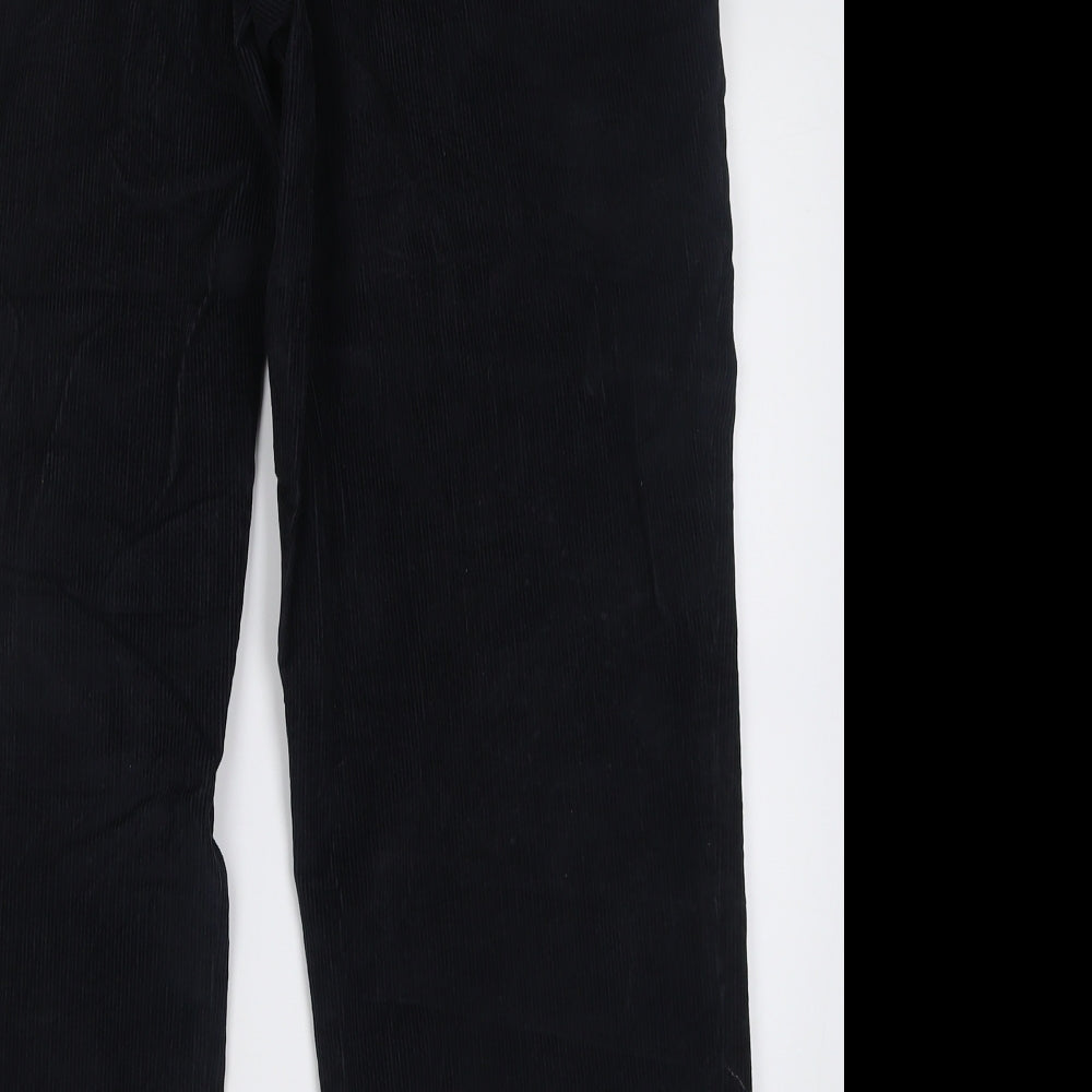 Marks and Spencer Mens Black  Cotton Trousers  Size 40 L29 in Regular Button