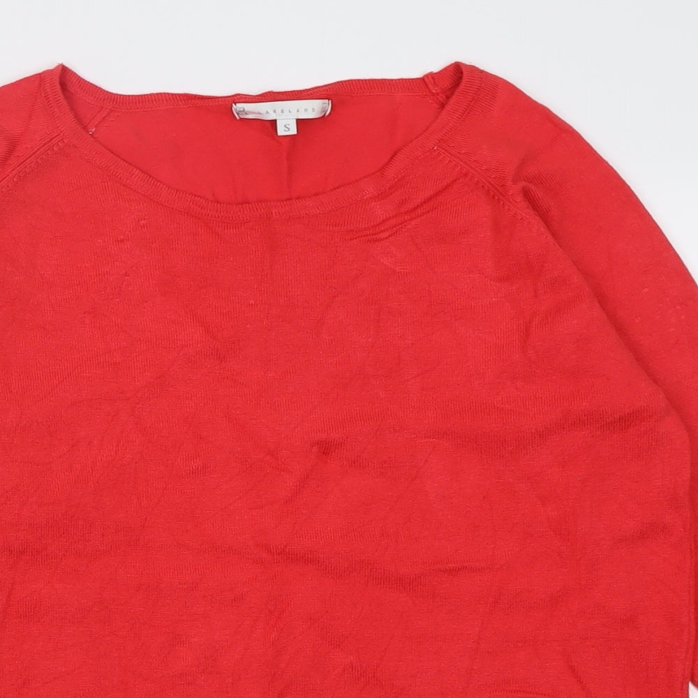 Lakeland Womens Pink Crew Neck  Viscose Pullover Jumper Size S