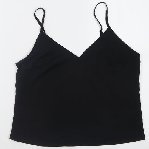Miss Selfridge Womens Black  Polyester Basic Tank Size 12 V-Neck