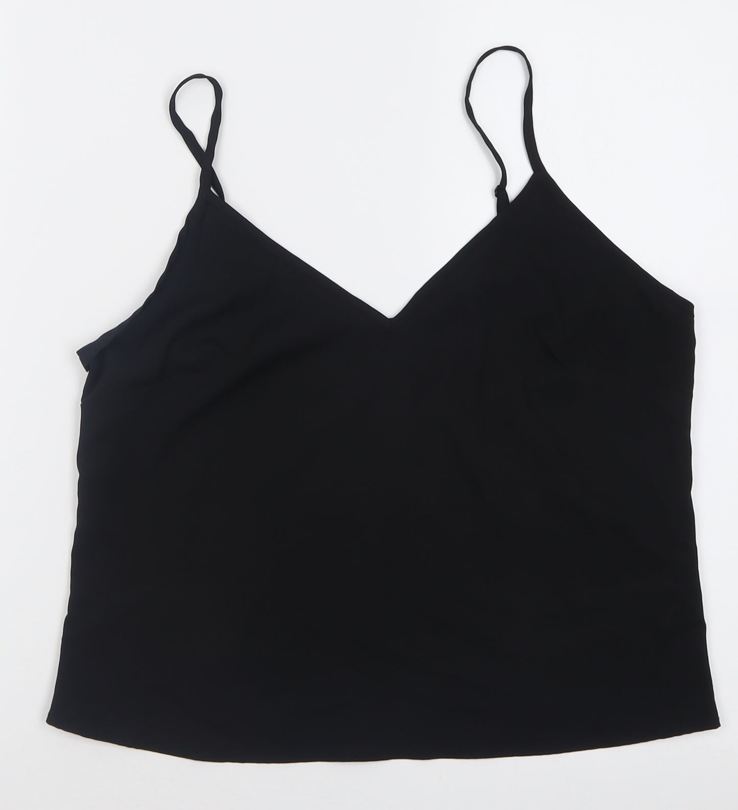 Miss Selfridge Womens Black  Polyester Basic Tank Size 12 V-Neck