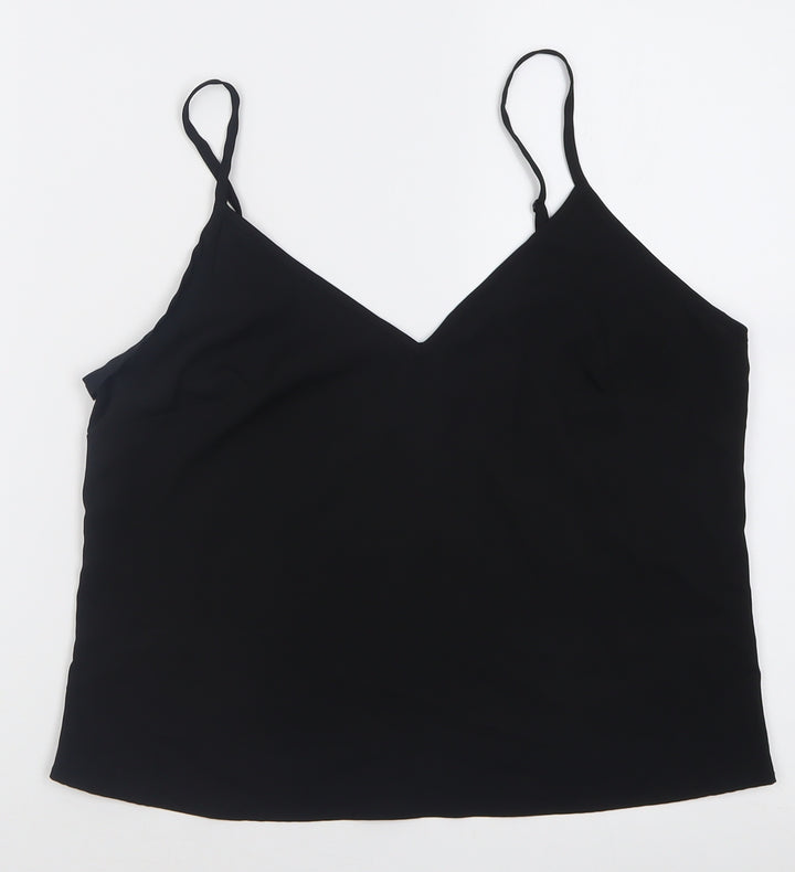 Miss Selfridge Womens Black  Polyester Basic Tank Size 12 V-Neck
