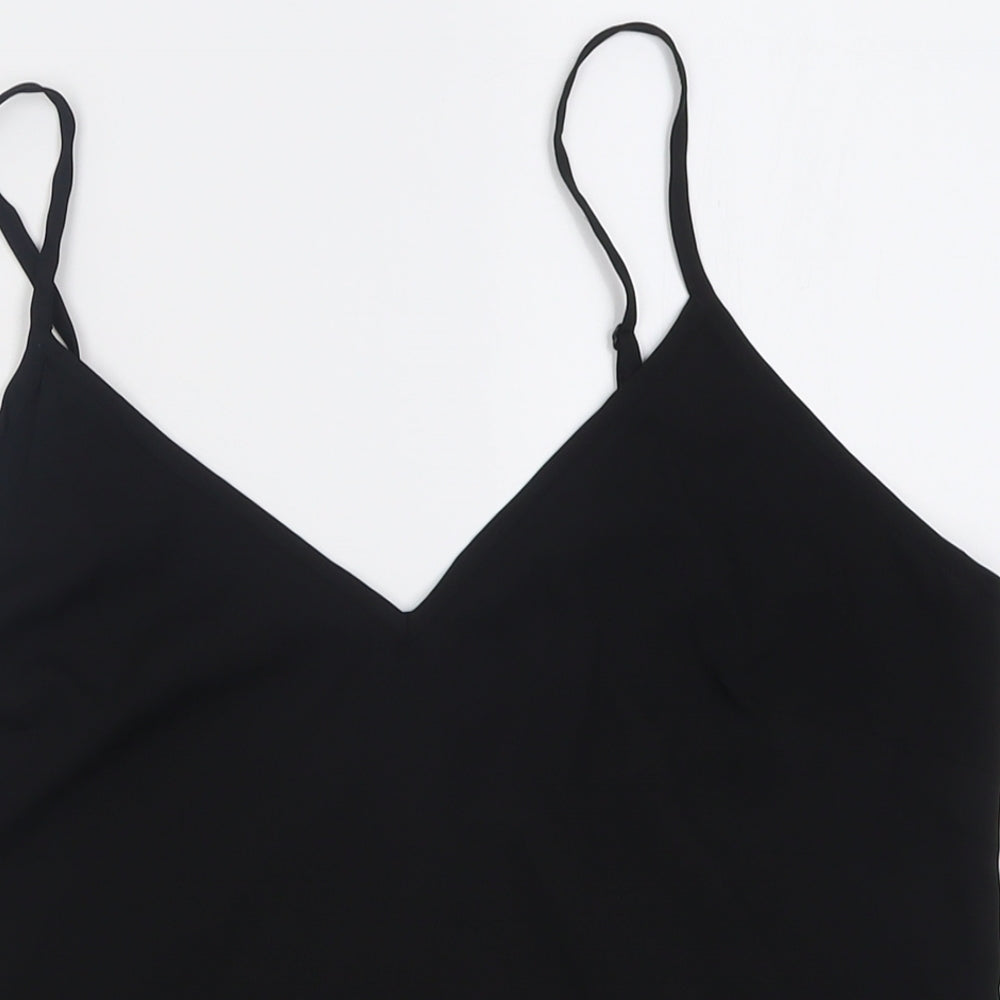 Miss Selfridge Womens Black  Polyester Basic Tank Size 12 V-Neck