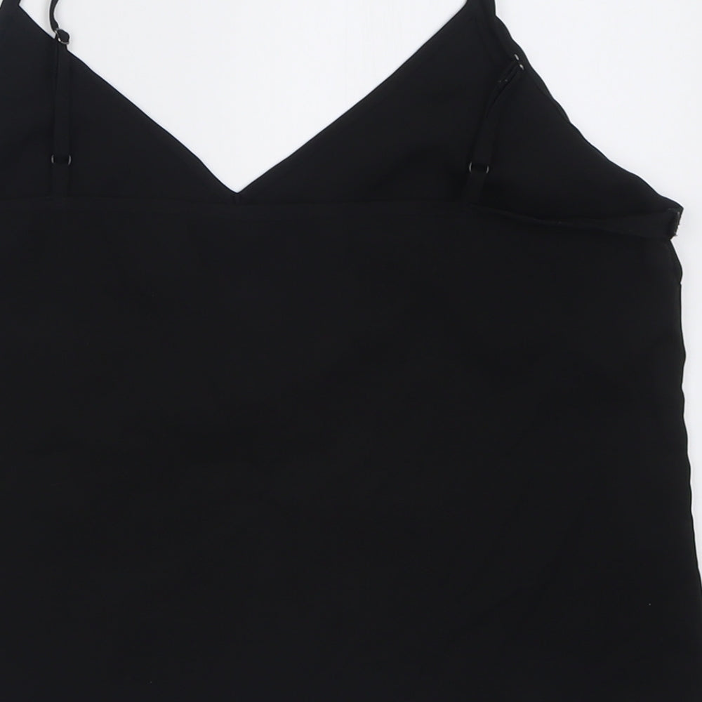 Miss Selfridge Womens Black  Polyester Basic Tank Size 12 V-Neck