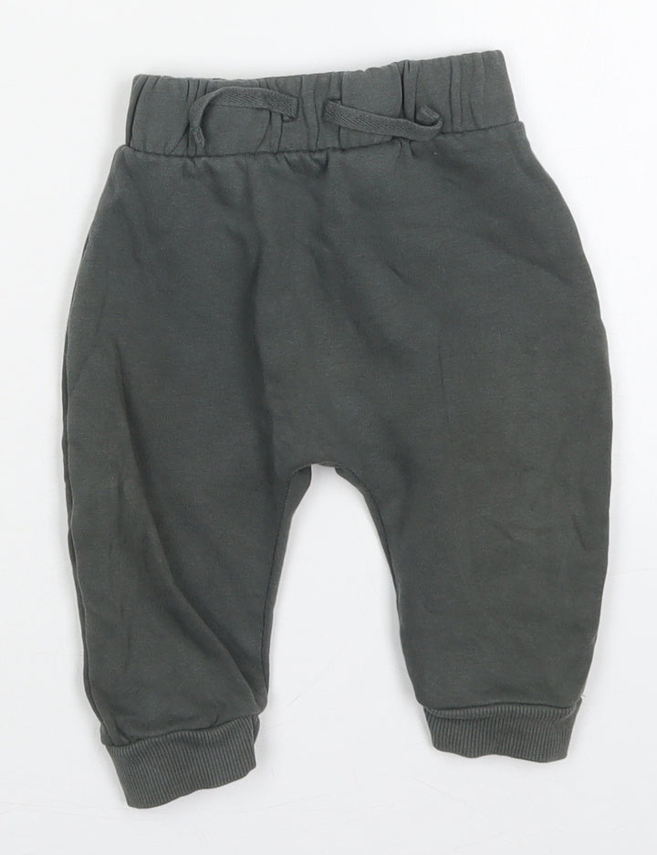 George Boys Grey  Cotton Sweatpants Trousers Size 9-12 Months  Drawstring