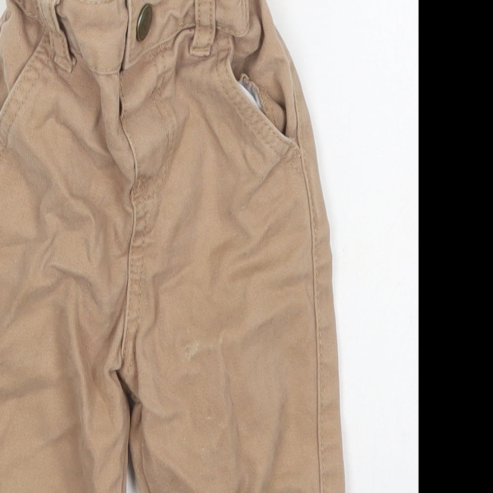 Denim CO Boys Beige  Cotton Capri Jeans Size 12-18 Months  Button
