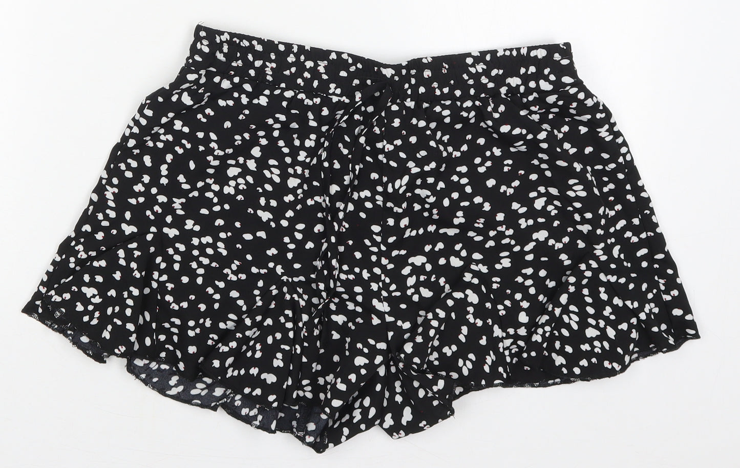 SheIn Womens Black Geometric Polyester Mom Shorts Size M L3 in Regular Drawstring