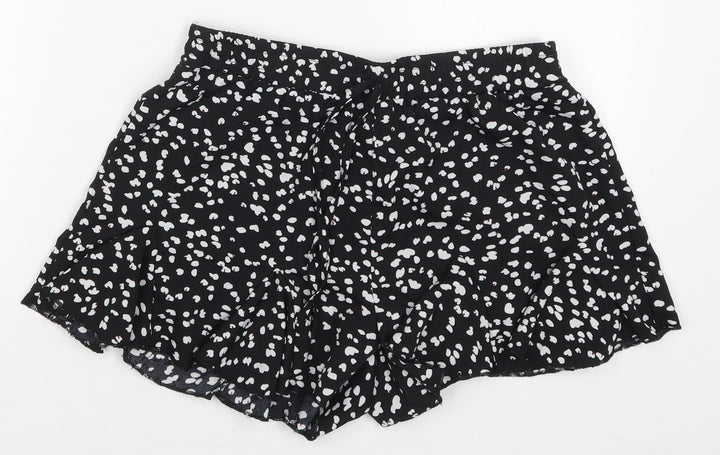 SheIn Womens Black Geometric Polyester Mom Shorts Size M L3 in Regular Drawstring
