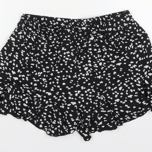 SheIn Womens Black Geometric Polyester Mom Shorts Size M L3 in Regular Drawstring