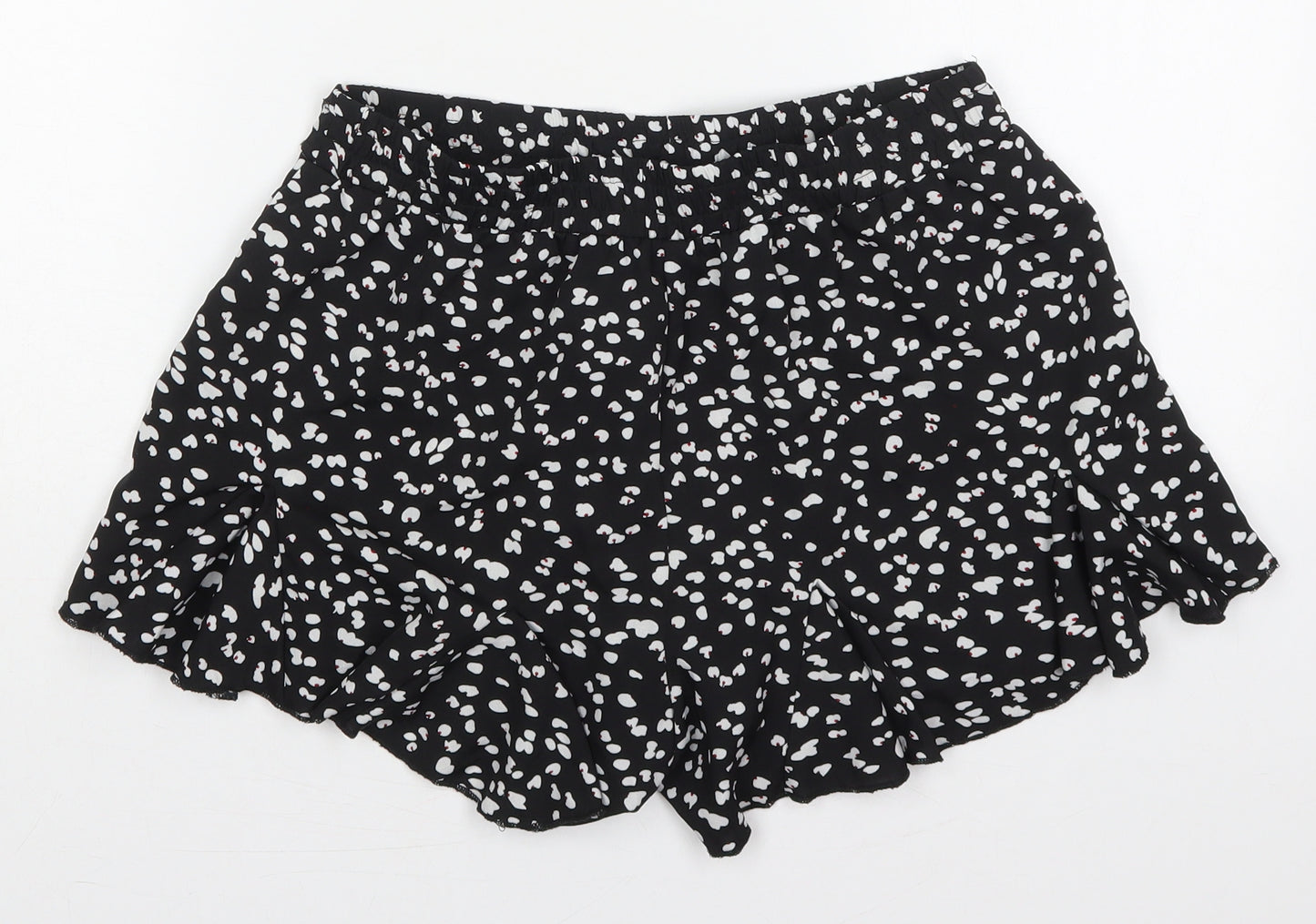 SheIn Womens Black Geometric Polyester Mom Shorts Size M L3 in Regular Drawstring