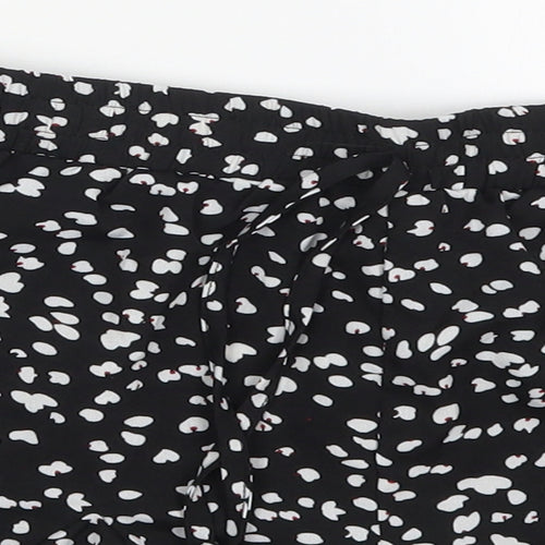 SheIn Womens Black Geometric Polyester Mom Shorts Size M L3 in Regular Drawstring