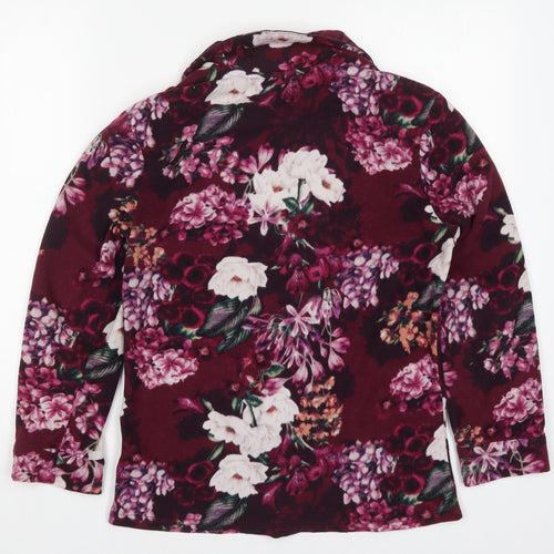 NEXT Womens Pink Floral Polyester Top Pyjama Top Size 8  Button