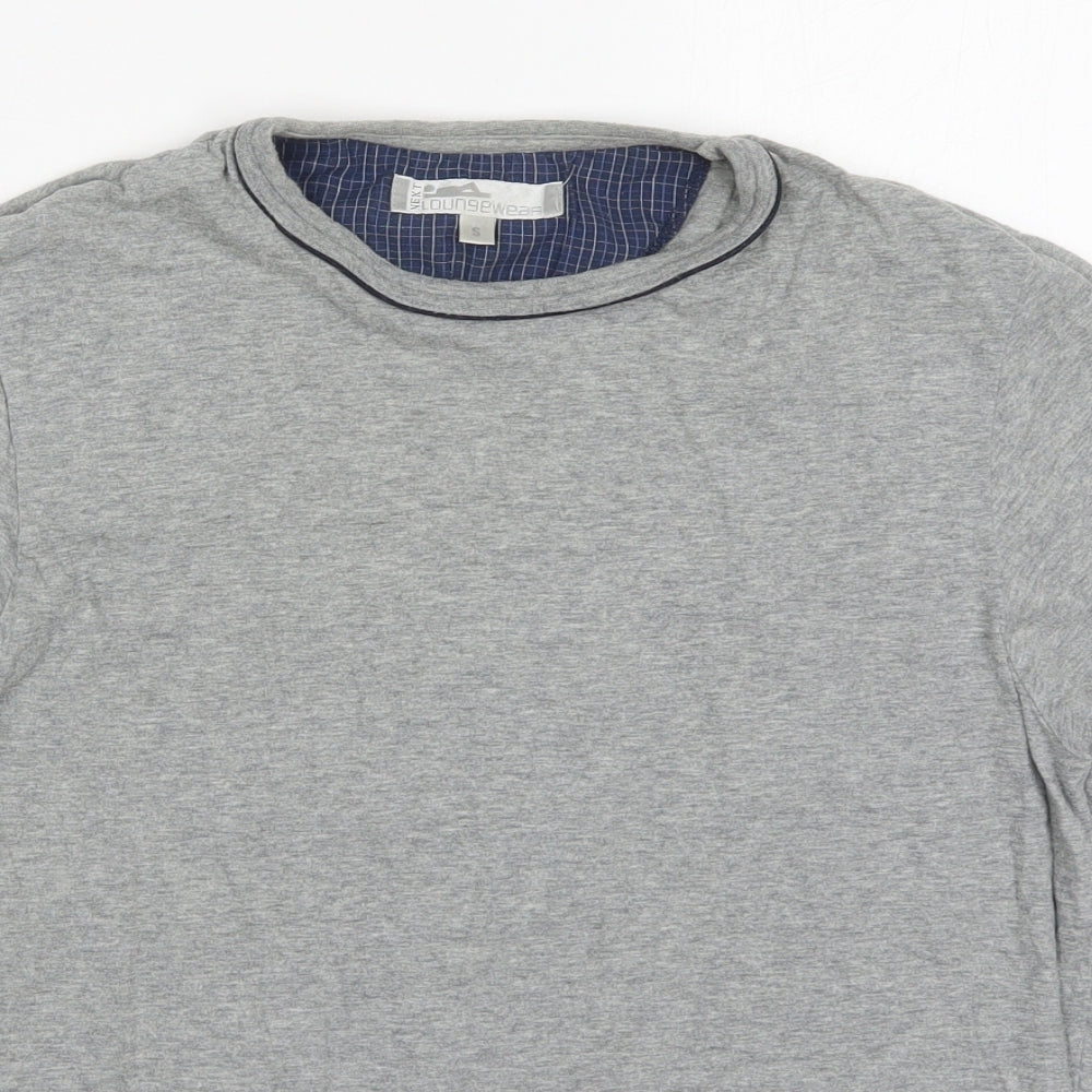 NEXT Mens Grey Solid Cotton  Pyjama Top Size S  Pullover