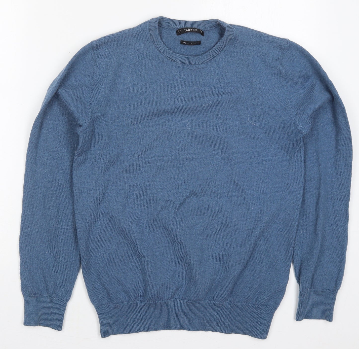 Dunnes Mens Blue Round Neck  Wool Pullover Jumper Size S