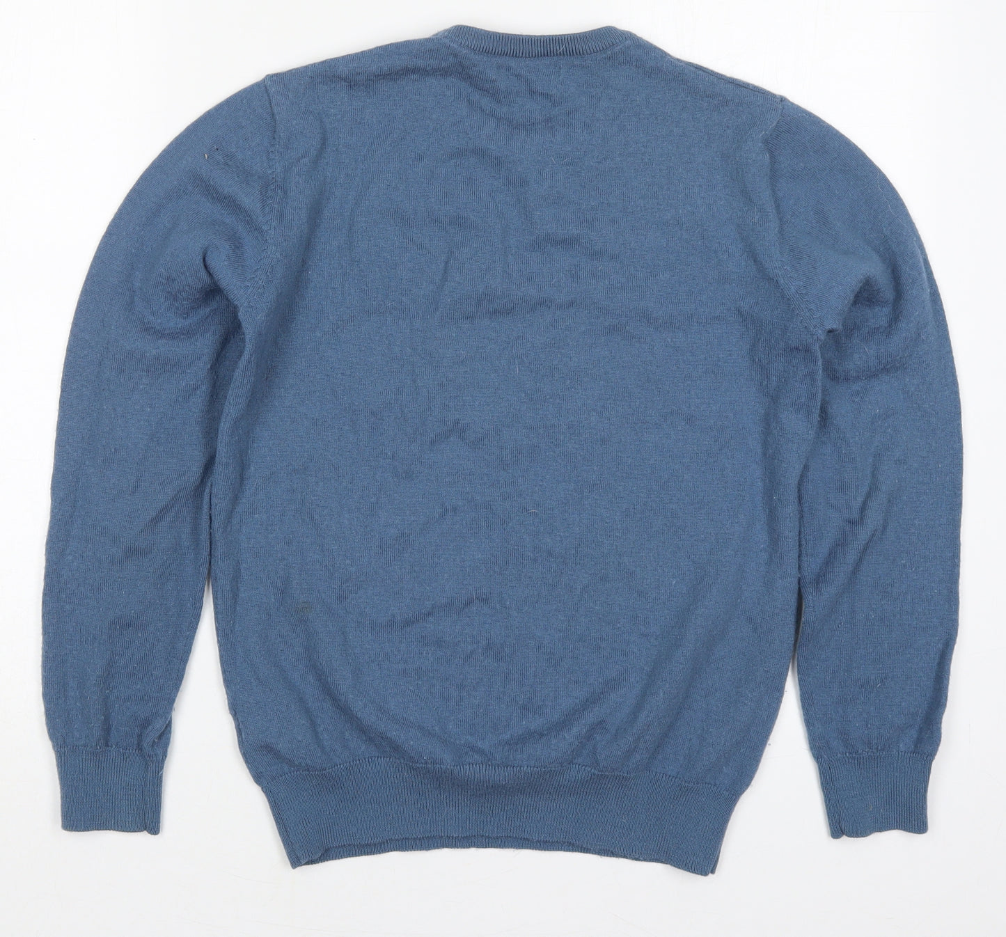 Dunnes Mens Blue Round Neck  Wool Pullover Jumper Size S