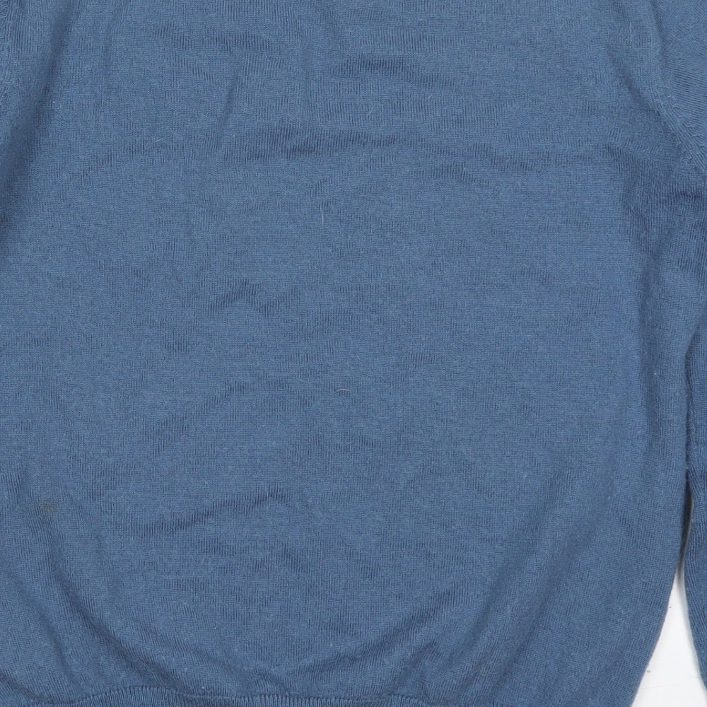 Dunnes Mens Blue Round Neck  Wool Pullover Jumper Size S