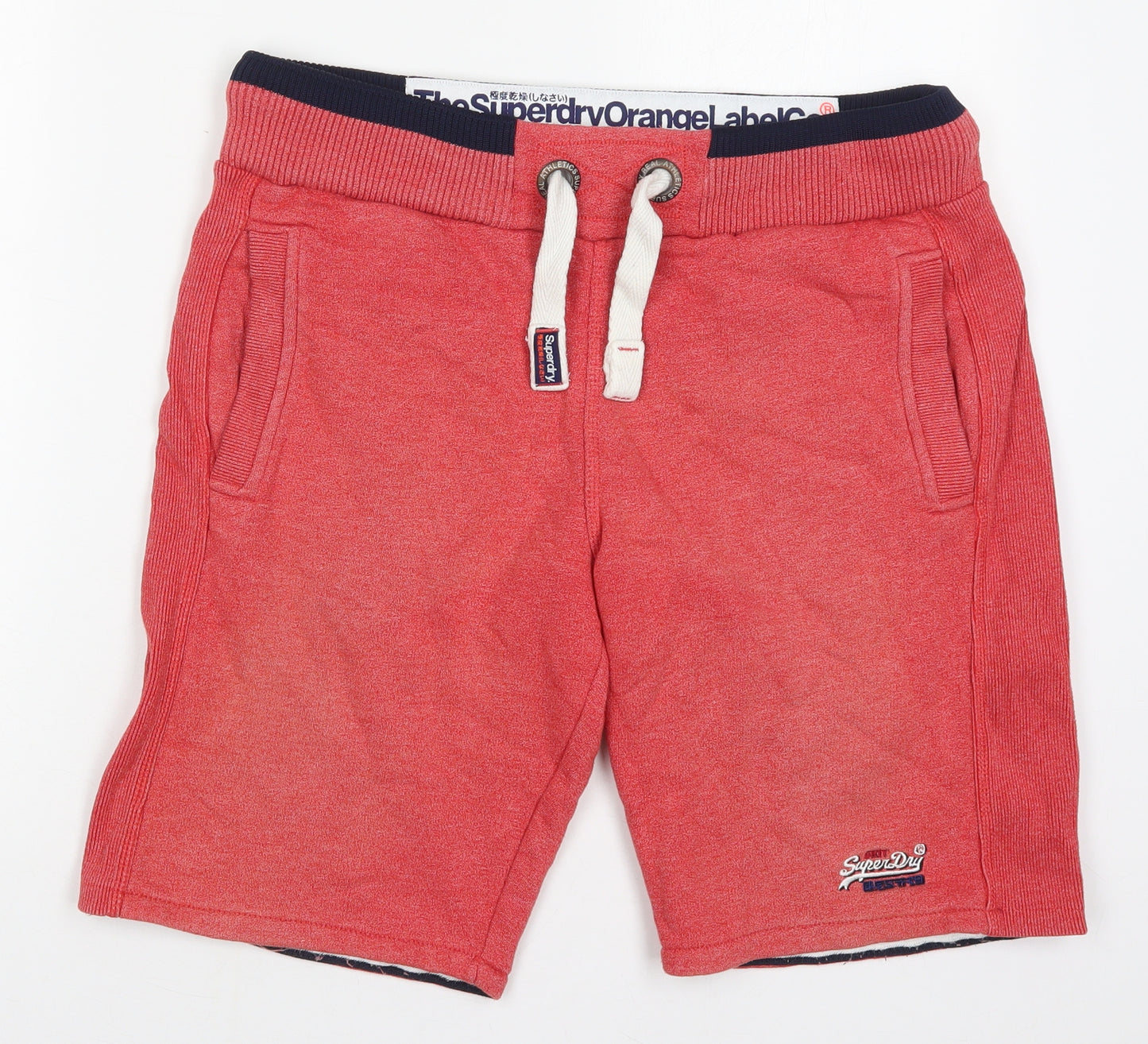 Superdry Mens Red  Cotton Sweat Shorts Size M L10 in Regular Drawstring