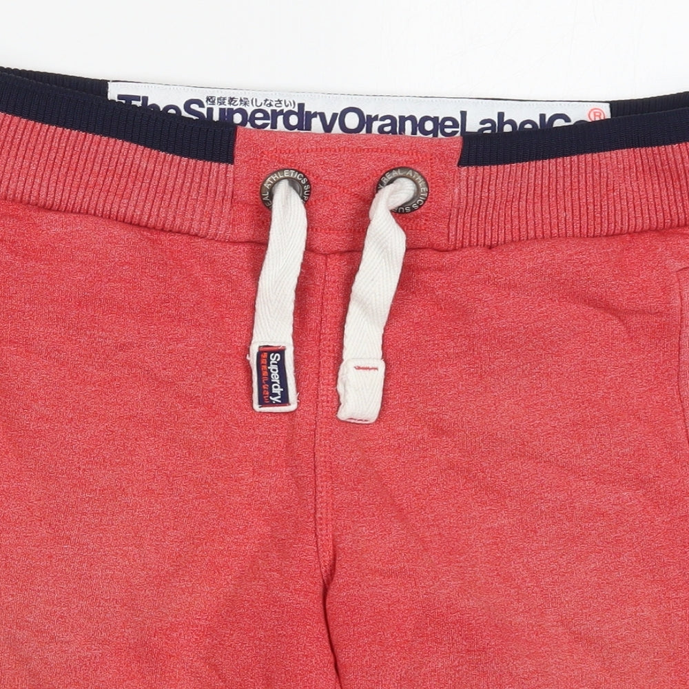 Superdry Mens Red  Cotton Sweat Shorts Size M L10 in Regular Drawstring