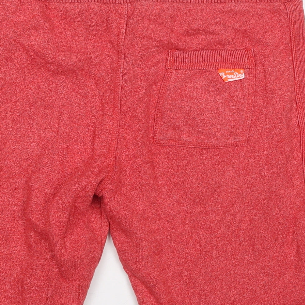 Superdry Mens Red  Cotton Sweat Shorts Size M L10 in Regular Drawstring