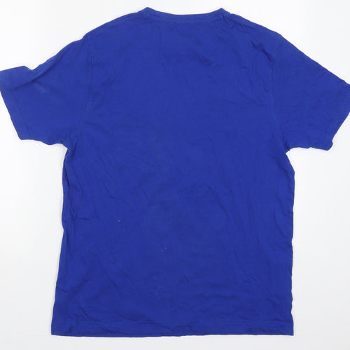 Dunnes Mens Blue  Cotton  T-Shirt Size M Crew Neck  - Snowman i'm Having a Meltdown