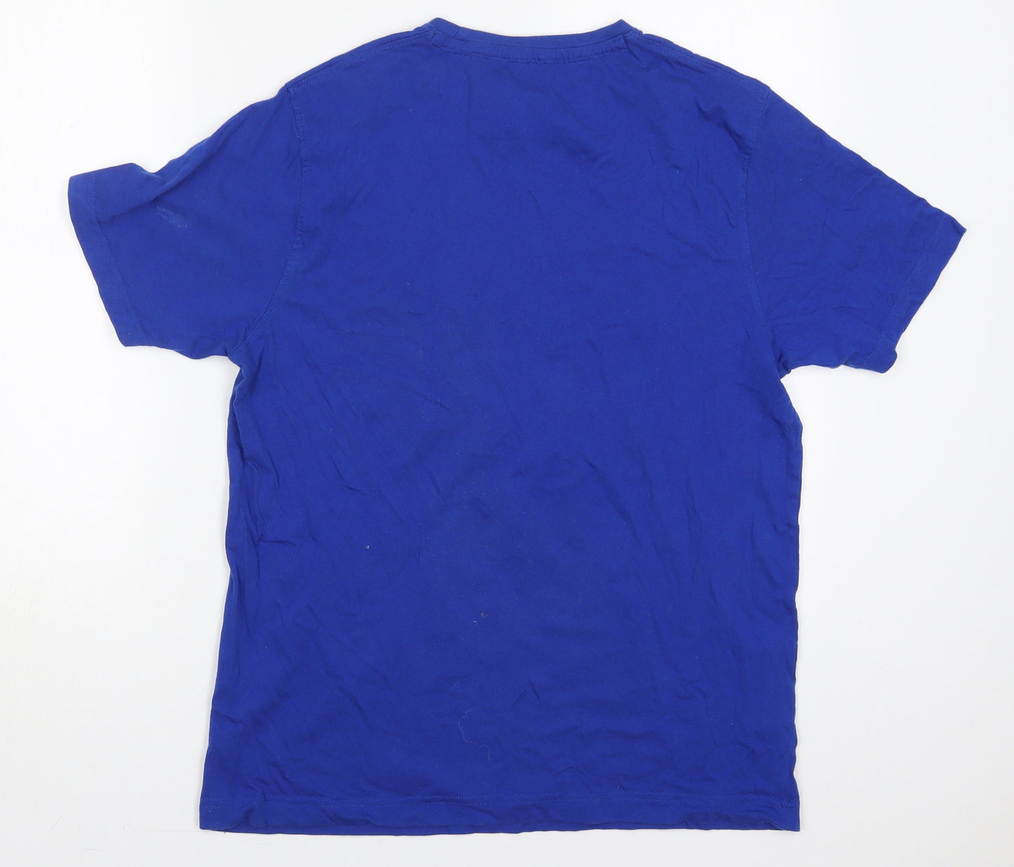 Dunnes Mens Blue  Cotton  T-Shirt Size M Crew Neck  - Snowman i'm Having a Meltdown