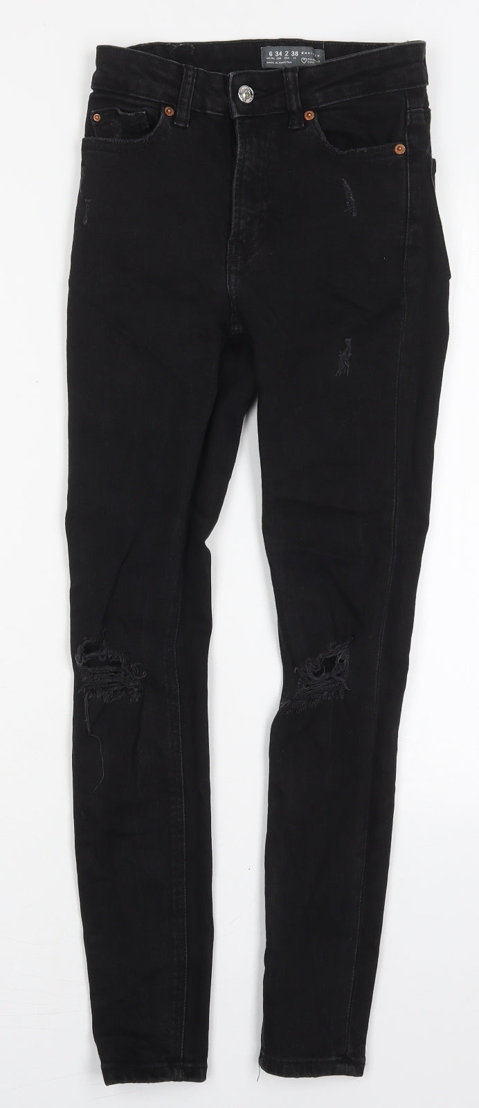 Denim Co Womens Black Cotton Skinny Jeans Size 6 L28 in Regular Button