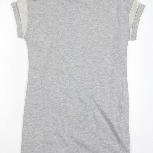 Internacionale Womens Grey  Cotton T-Shirt Dress  Size 10  Round Neck Pullover - Sweater Dress
