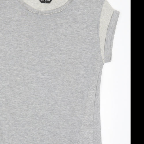 Internacionale Womens Grey  Cotton T-Shirt Dress  Size 10  Round Neck Pullover - Sweater Dress