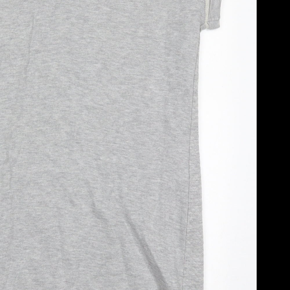 Internacionale Womens Grey  Cotton T-Shirt Dress  Size 10  Round Neck Pullover - Sweater Dress
