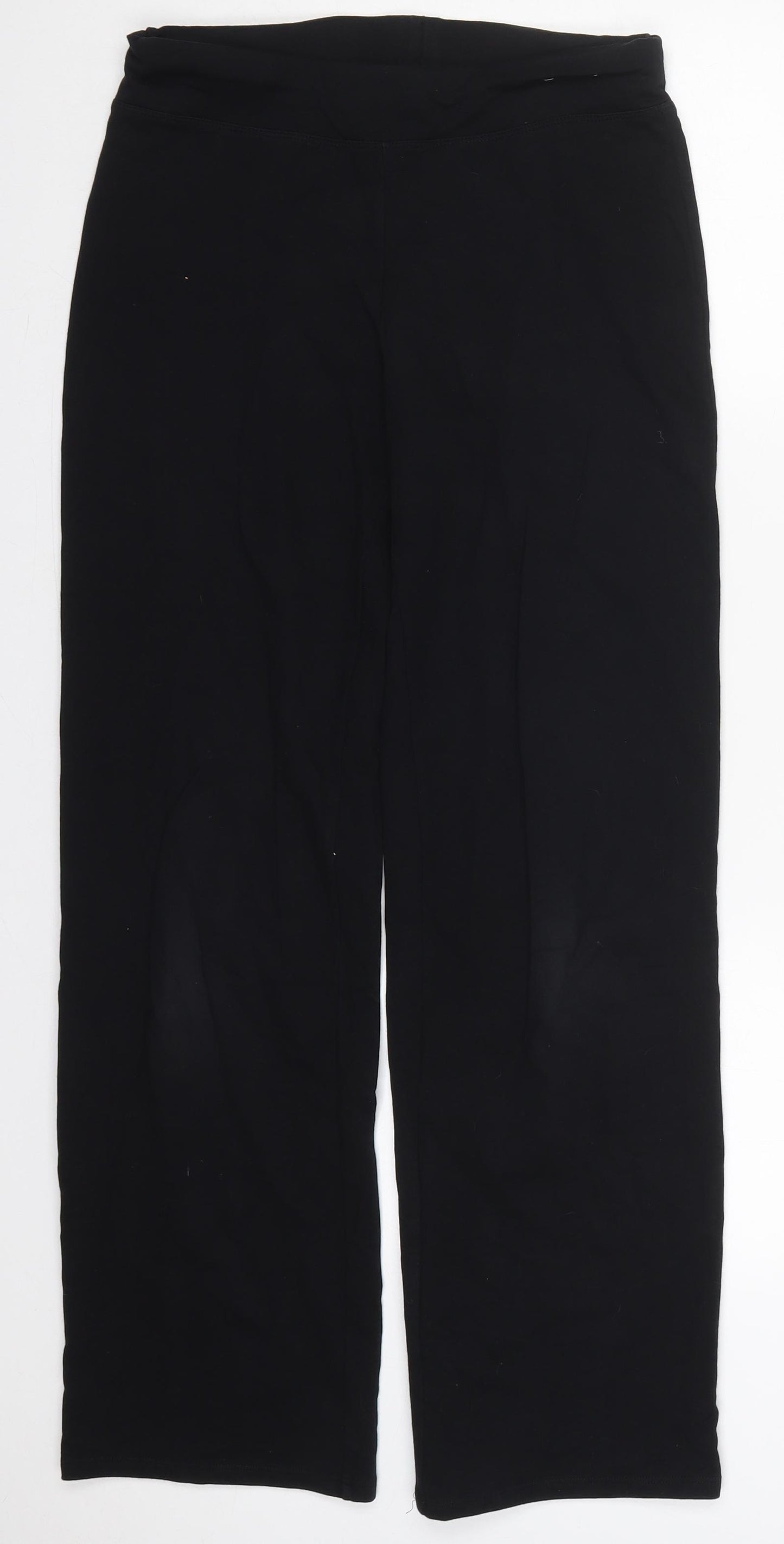 Marks and Spencer Womens Black  Cotton Sweatpants Trousers Size 8 L30 in Regular