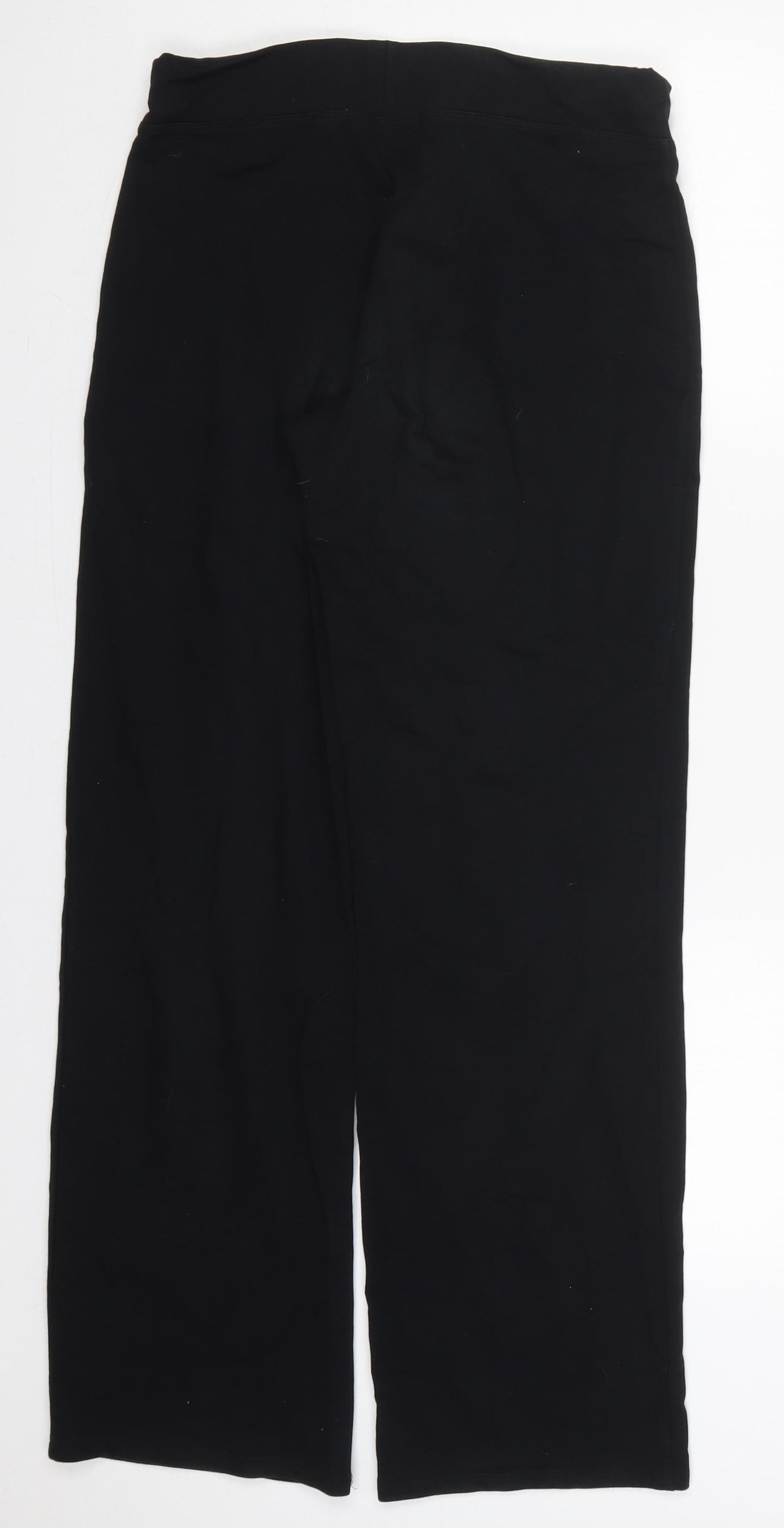 Marks and Spencer Womens Black  Cotton Sweatpants Trousers Size 8 L30 in Regular