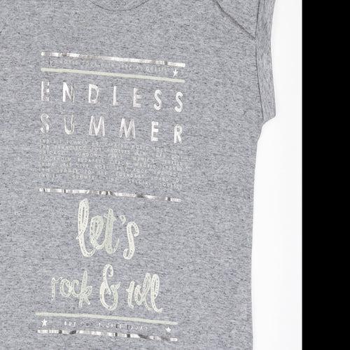 NEXT Womens Grey  Polyester Basic T-Shirt Size 10 Crew Neck - Endless Summer