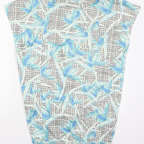 Zara Womens Blue Floral Polyester T-Shirt Dress  Size S  Crew Neck Pullover